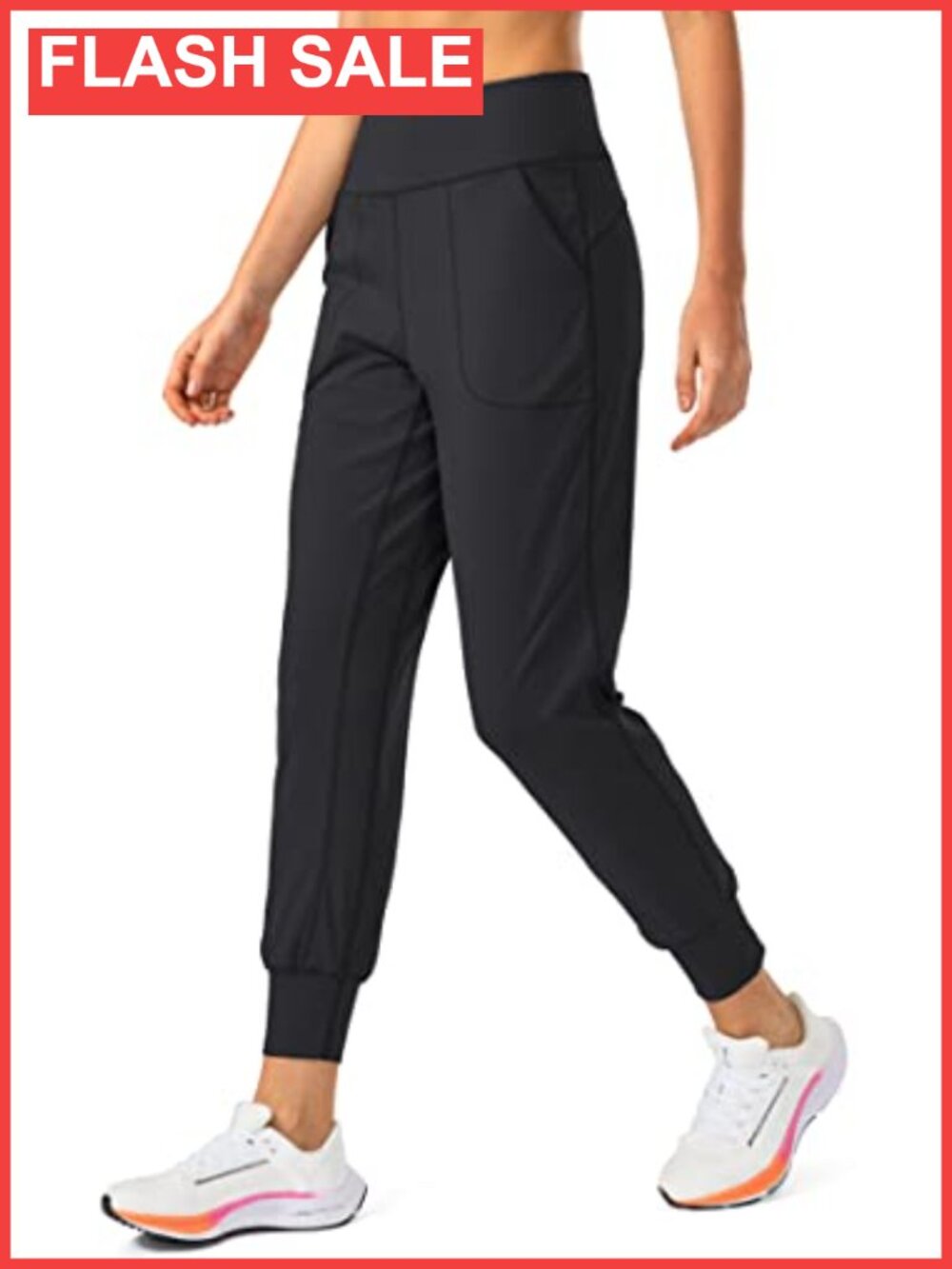 Women's Joggers Zipper Pockets High Waisted Athletic Workout Yoga Pants Tapered